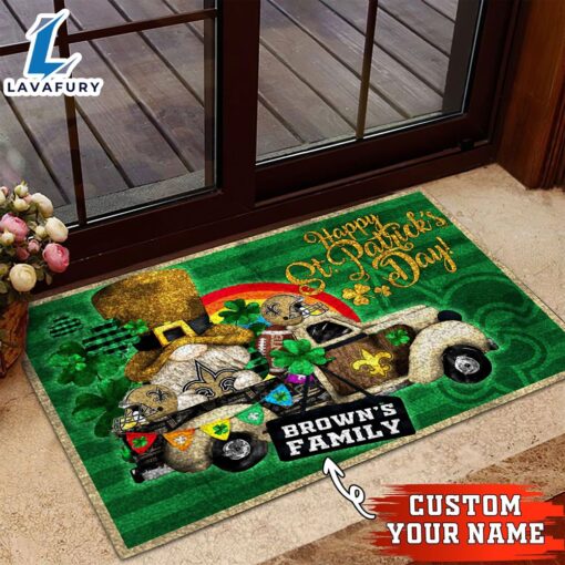 New Orleans Saints NFL-Custom Doormat For The Celebration Of Saint Patrick’s Day