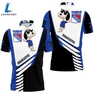 New York Rangers Snoopy For Fans 3d Polo Shirt