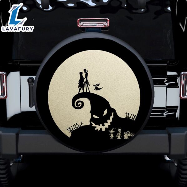 Nightmare Before Christmas Cream Car Spare Tire Covers Gift For Campers