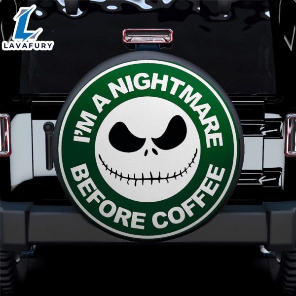 Nightmare Before Coffee Car Spare Tire Covers Gift For Campers