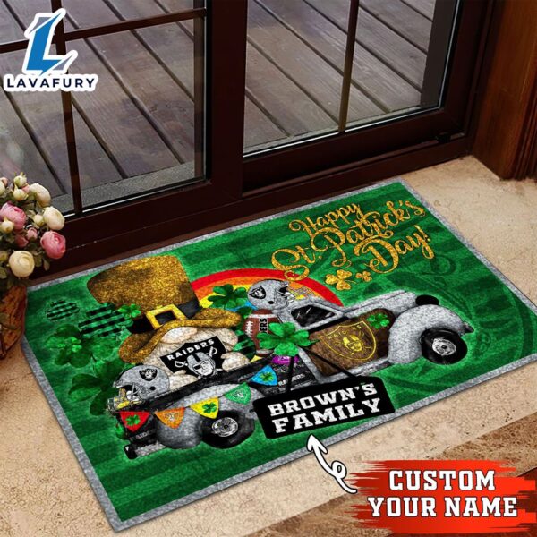 Oakland Raiders NFL-Custom Doormat For The Celebration Of Saint Patrick’s Day