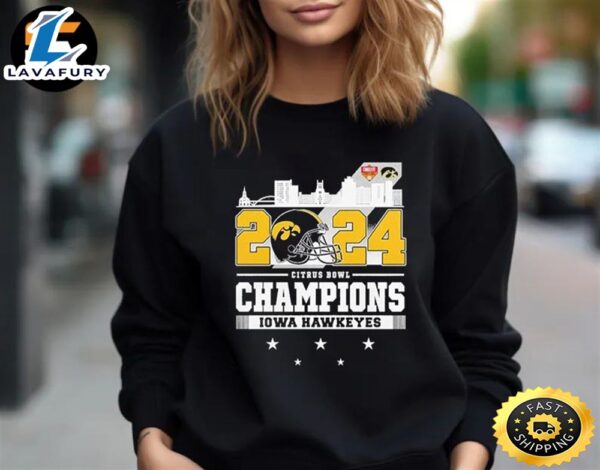 Official 2024 Citrus Bowl Champions Iowa Hawkeyes Unisex T-Shirt