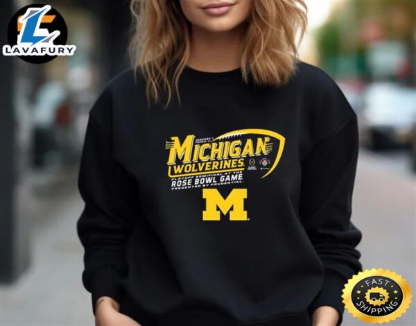 Official Michigan Wolverines Gain The Rose Bowl College Football Playoff 2024 Ncaa Football Unisex T-Shirt