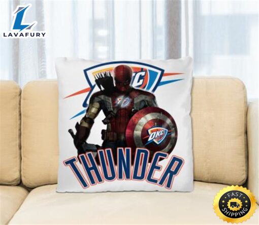 Oklahoma City Thunder NBA Basketball Captain America Thor Spider Man Hawkeye Avengers Square Pillow