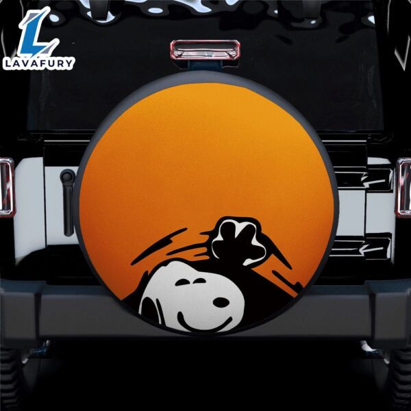 Orange Snoopy Peek A Boo Funny Jeep Car Spare Tire Covers Gift For Campers