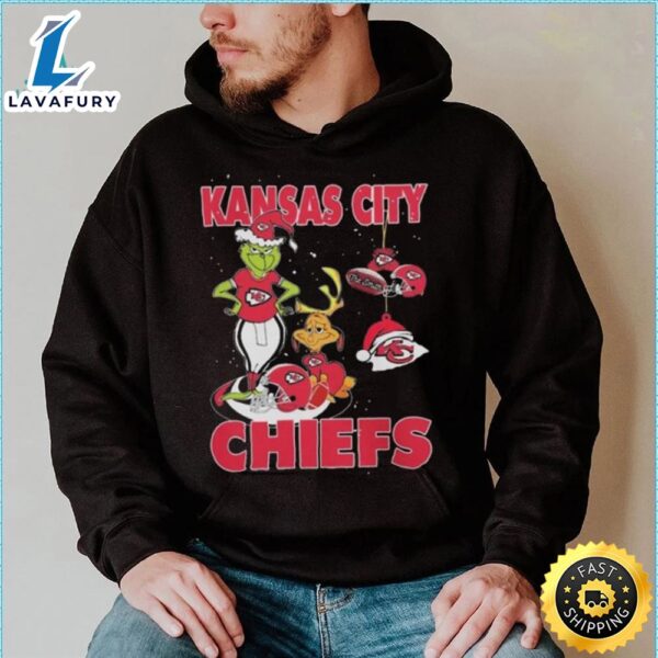 Original The Grinch And Dog Kansas City Chiefs Ornament Christmas 2023 T Shirt