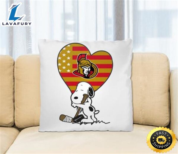 Ottawa Senators NHL Hockey The Peanuts Movie Adorable Snoopy Pillow Square Pillow