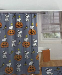 Peanuts Halloween Snoopy Fabric Shower Curtain Rug