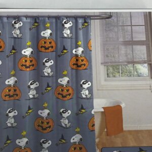 Peanuts Halloween Snoopy Fabric Shower Curtain Rug