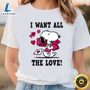 Peanuts Snoopy All The Love Valentine T-Shirt