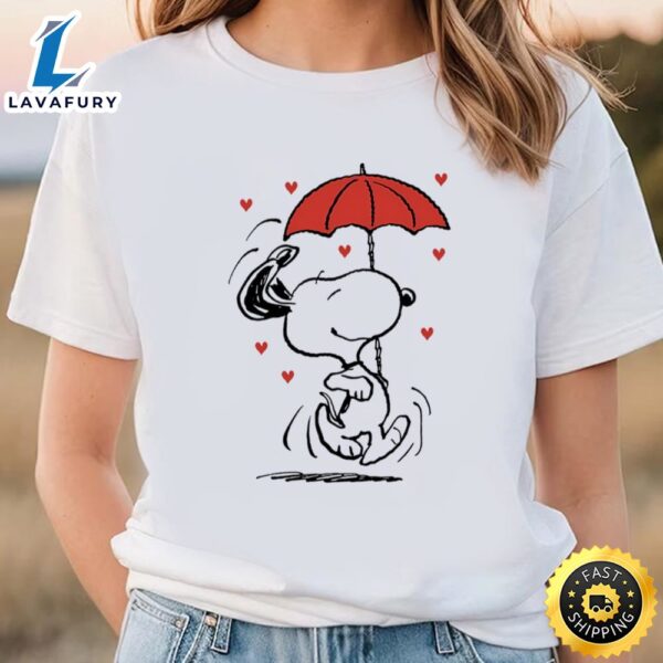 Peanuts Snoopy Raining Hearts Valentine T-Shirt