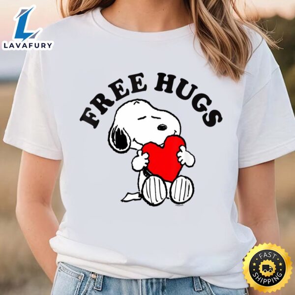Peanuts Valentine Free Snoopy Hugs T-Shirt