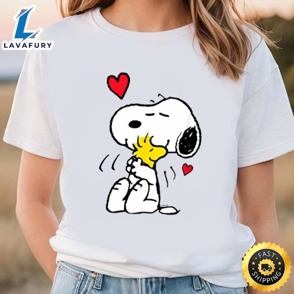 Peanuts Valentine Snoopy And Woodstock Lots Of Love T-shirt