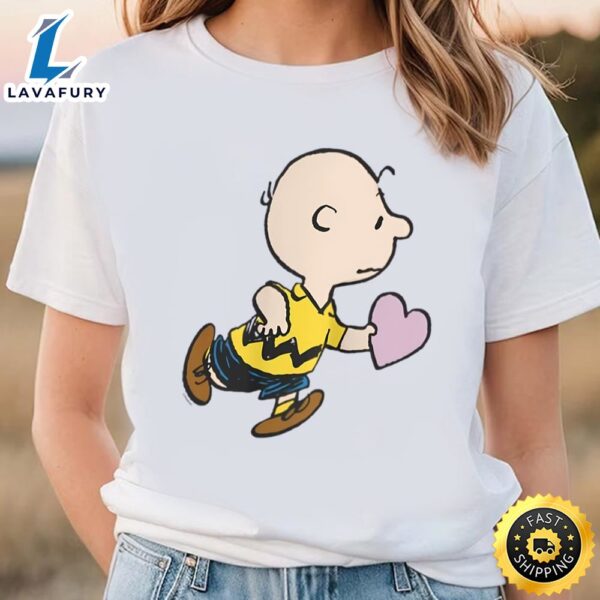 Peanuts Valentine’s Day Charlie Brown Heart T-Shirt