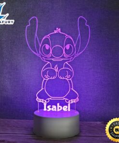 Personalised 3d Led Stitch Night Light Illusion Lamp Lilo & Stitch