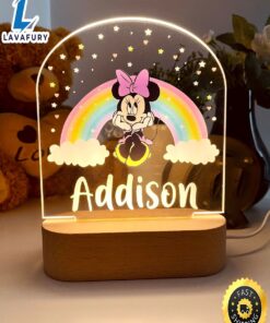 Personalised Minnie Mouse Night Light – Custom Name Gift Set