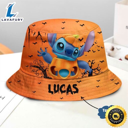 Personalized Halloween Pumpkin Stitch Bucket Hat