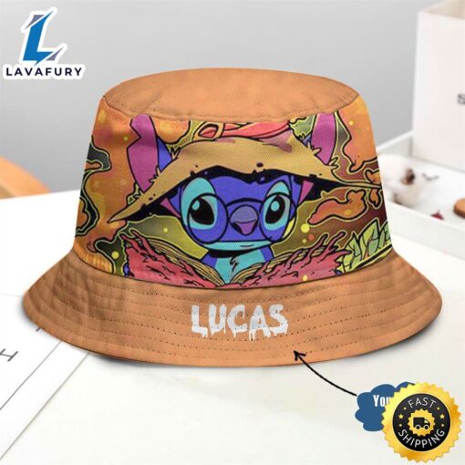 Personalized Halloween Stitch Magic Book Bucket Hat