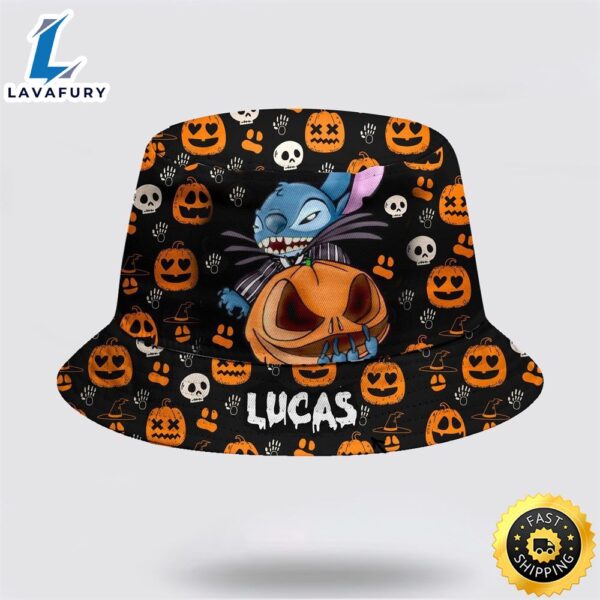 Personalized Halloween Stitch Pumpkin Patterns Bucket Hat