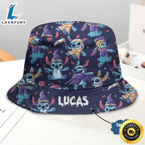 Personalized Halloween Stitch Witches Patterns Bucket Hat