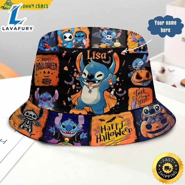 Personalized Happy Halloween Stitch Bucket Hat