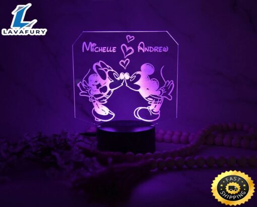 Personalized Minnie And Mickey Led Night Light, Disney Bedroom Night Light