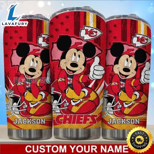 Personalized Name Mickey Mouse Kansas City Chiefs Tumbler