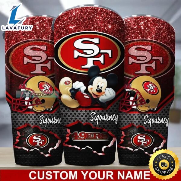 Personalized Name Mickey Mouse Style 49ers Tumbler