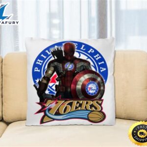 Philadelphia 76ers NBA Basketball Captain America Thor Spider Man Hawkeye Avengers (1) Square Pillow