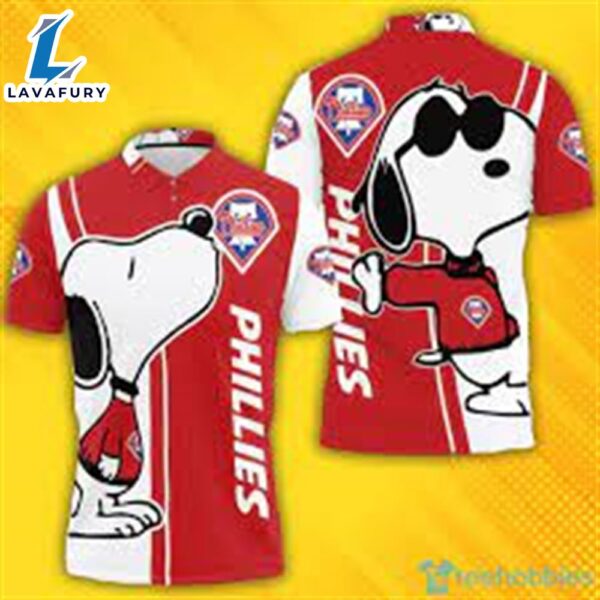 Philadelphia Phillies Snoopy Lover 3D Polo Shirt For Fans