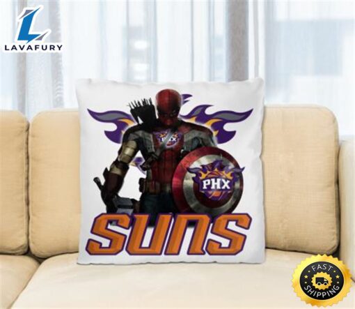 Phoenix Suns NBA Basketball Captain America Thor Spider Man Hawkeye Avengers Square Pillow