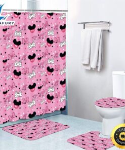 Pink Mickey Waterproof Shower Curtain…