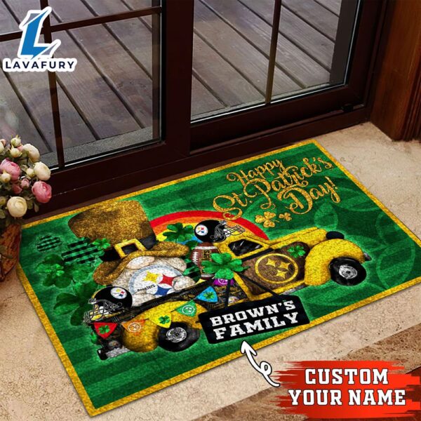 Pittsburgh Steelers NFL-Custom Doormat For The Celebration Of Saint Patrick’s Day