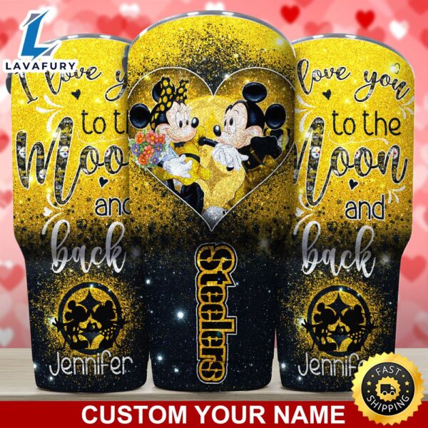 Pittsburgh Steelers NFL-Custom Tumbler Love You To The Moon And Back  For This