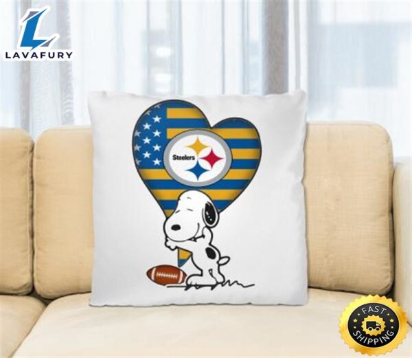 Pittsburgh Steelers NFL Football The Peanuts Movie Adorable Snoopy Pillow Square Pillow