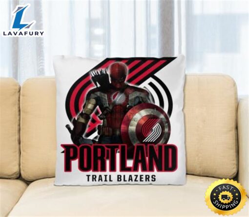 Portland Trail Blazers NBA Basketball Captain America Thor Spider Man Hawkeye Avengers Square Pillow