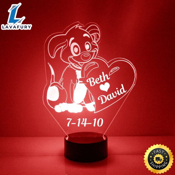 Puppy Love Heart Led Lamp Light Up Heart Lamp Night Light