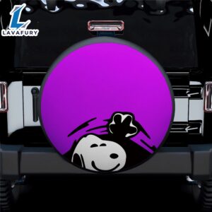 Purple Snoopy Peek A Boo Funny Jeep Car Spare Tire Covers Gift For Campers