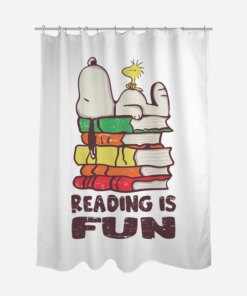 Reading Is Fun With Snoopy-None Polyester Shower Curtain