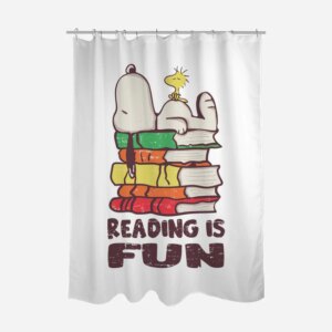 Reading Is Fun With Snoopy-None Polyester Shower Curtain