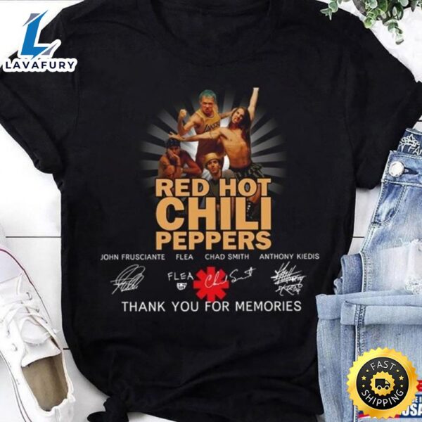Red Hot Chili Peppers Band Signatures T-Shirt 2024 Tour Rhcp Rock Shirt