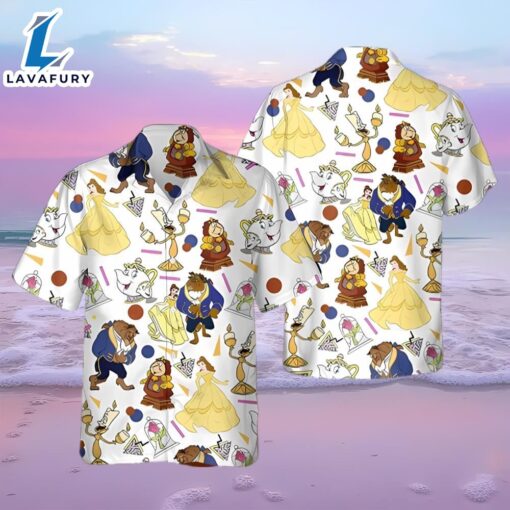 Retro 90s Beauty And The Beast Disneyland Family Hawaiian Shirt