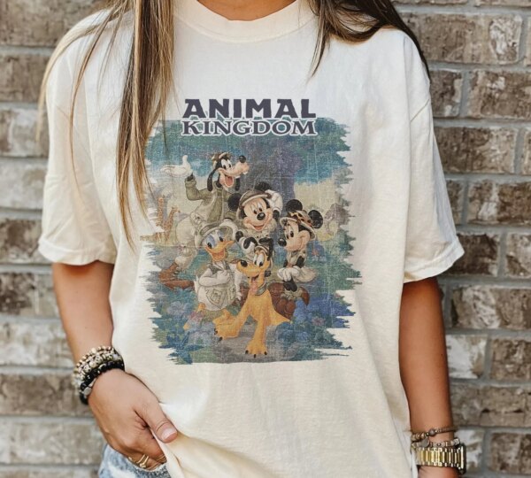 Retro Animal Kingdom Mickey And Friends Disneyland Shirt