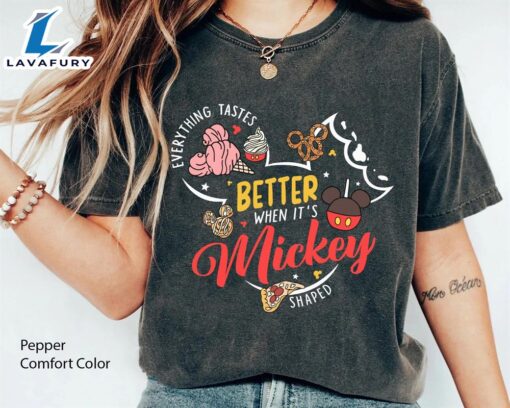 Retro Everything Tastes Better When It’s Mickey Shaped Mickey Mouse Head Disney Snacks T-Shirt Lovely