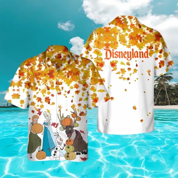 Retro Frozen Elsa Anna Sven Olaf Hawaiian Shirt