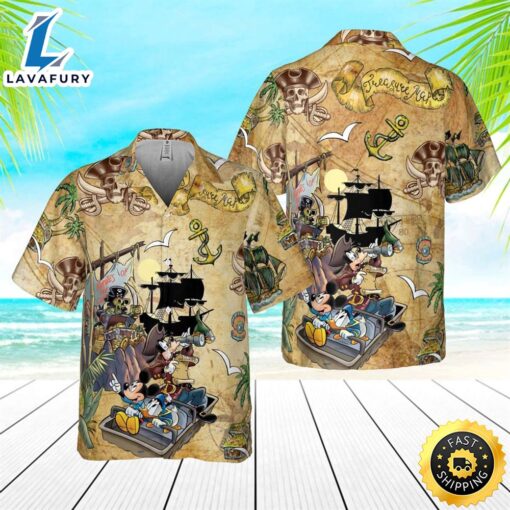 Retro Pirated Of The Caribbean Mickey And Friends Hawaiian Shirt