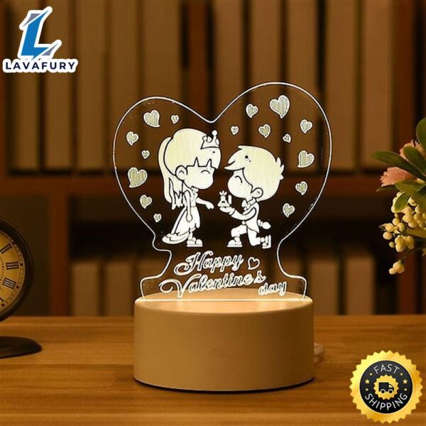 Romantic Love 3d Acrylic Led Lamp For Home Children’s Night Lights