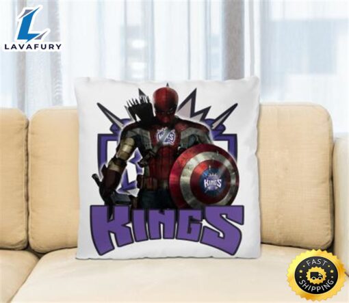 Sacramento Kings NBA Basketball Captain America Thor Spider Man Hawkeye Avengers Square Pillow