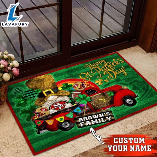 San Francisco 49ers NFL-Custom Doormat For The Celebration Of Saint Patrick’s Day