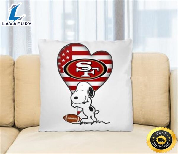 San Francisco 49ers NFL Football The Peanuts Movie Adorable Snoopy Pillow Square Pillow